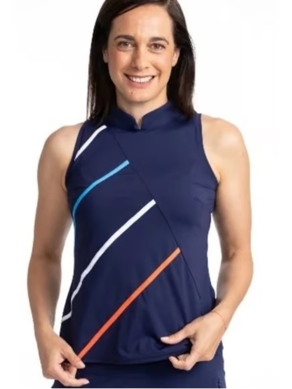 NWT Kinona Straight Drive Golf Tank Top Navy Stripes Size Medium